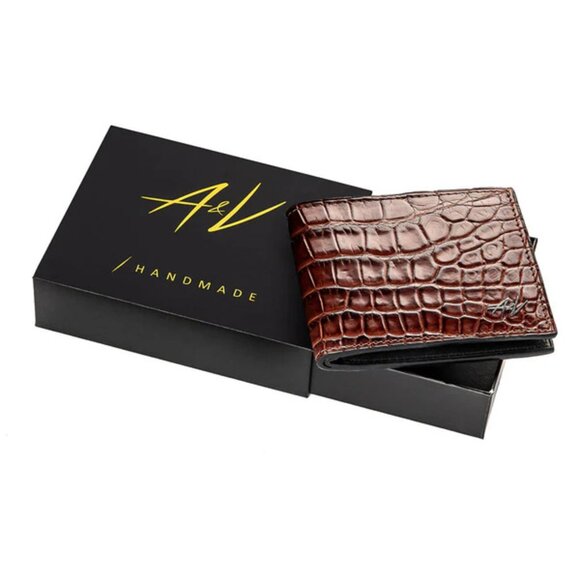 All-Season Wallet – Real Alligator Leather - Milk Chocolate Style - Picture 5 of 5